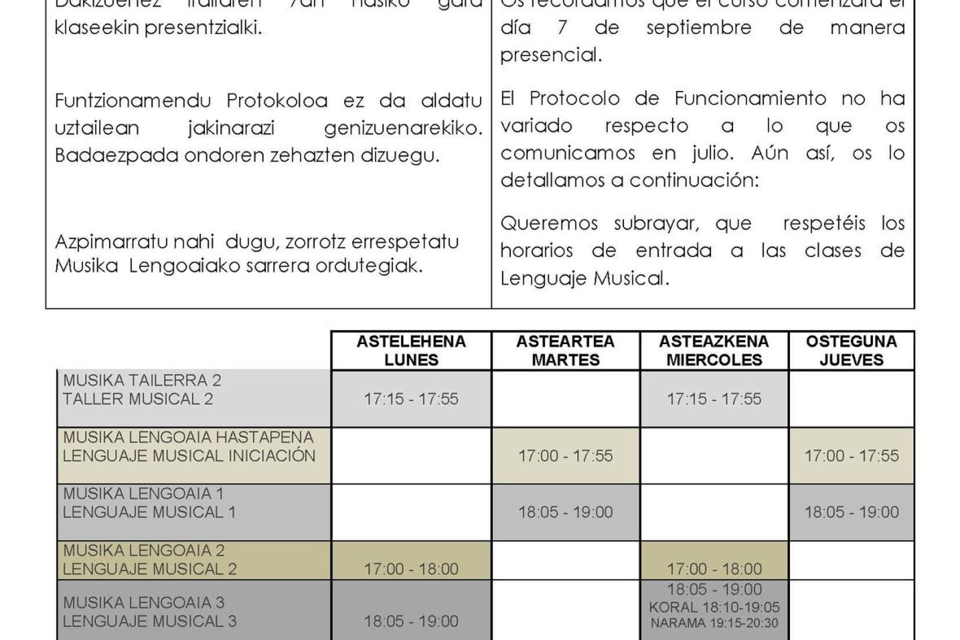 20-21 IKASTURTE HASIERA, PROTOKOLOA/COMIENZO CURSO 20-21, PROTOCOLO